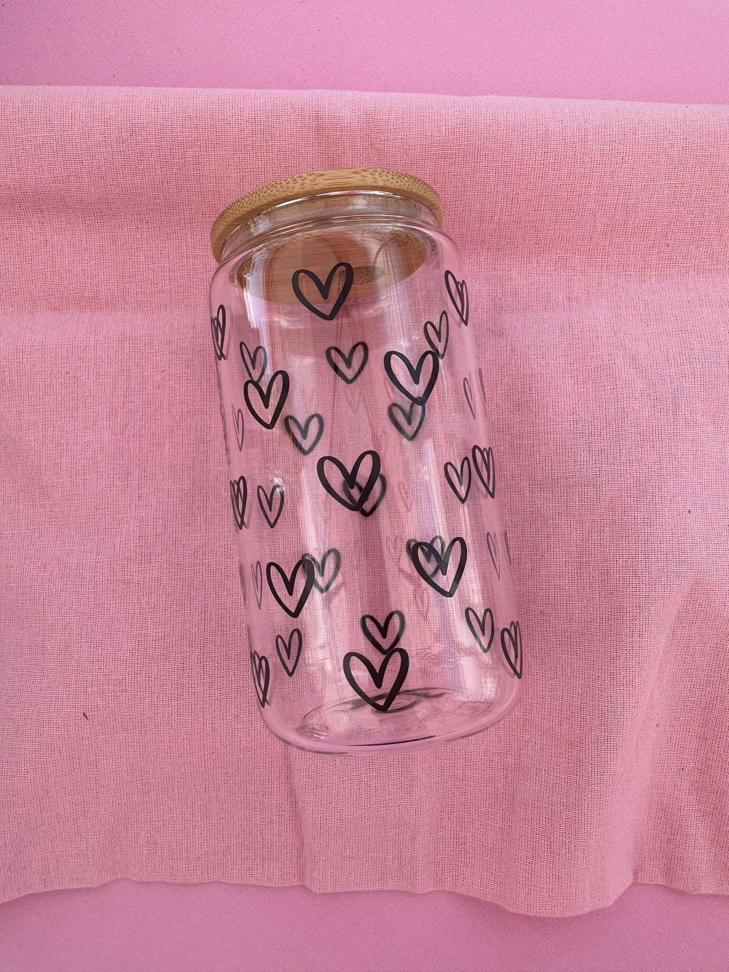 Hearts - 16oz Libby can glass